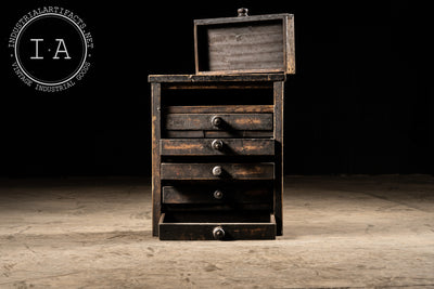 Vintage Industrial Small Parts Cabinet in Black