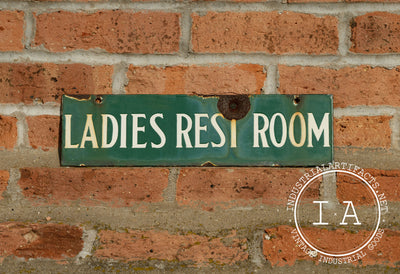 Double Sided Porcelain Sinclair Ladies Restroom Sign