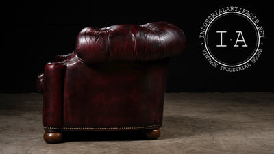 Tufted Leather Chesterfield in Oxblood