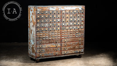 Antique Industrial Hardware 132 Drawer Cabinet