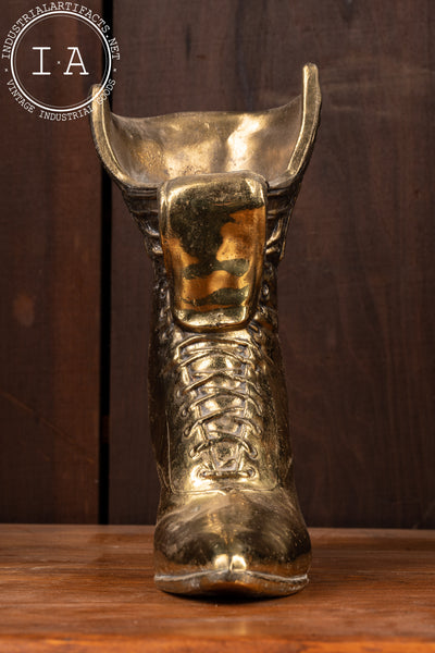 Vintage Cast Brass Boot Window Planter