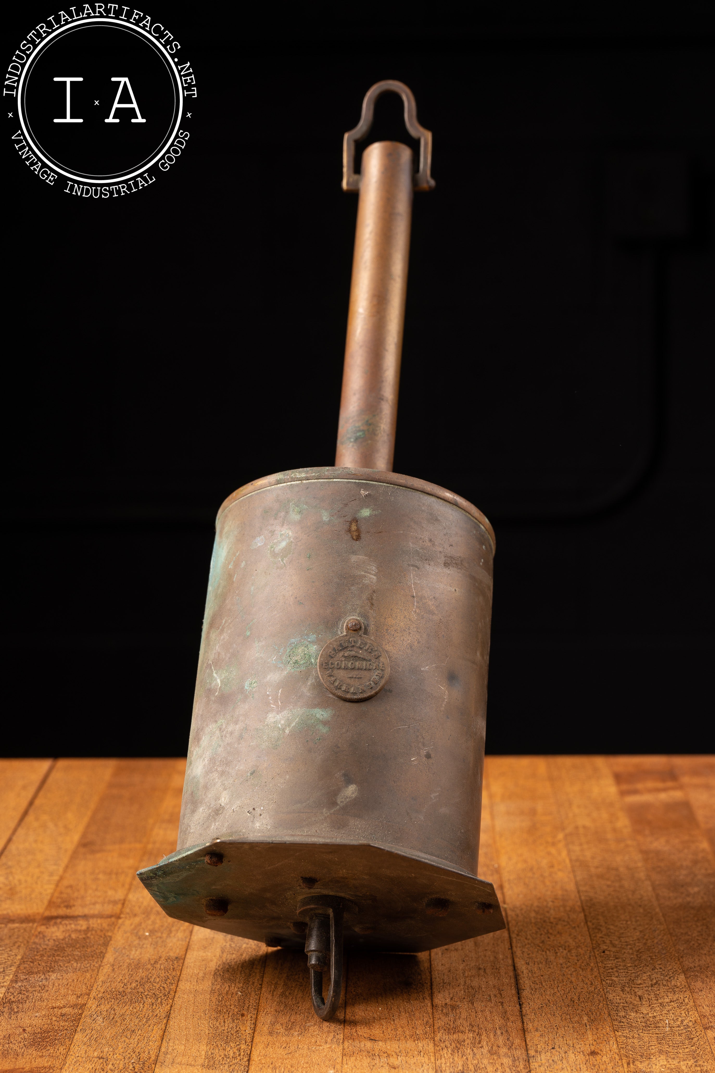 Antique Salters Economical Warranted Brass Roasting Spit Industrial