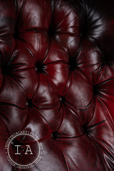 Vintage Tufted Wingback Recliner Chair In Oxblood