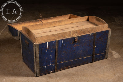 Early American Chest in Navy Blue with Patina