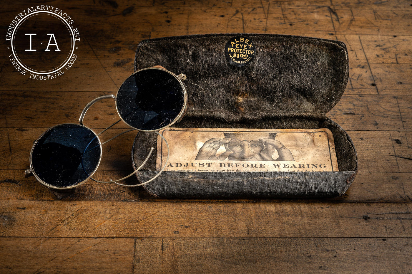 C. 1910 Albex Welding Glasses with Case