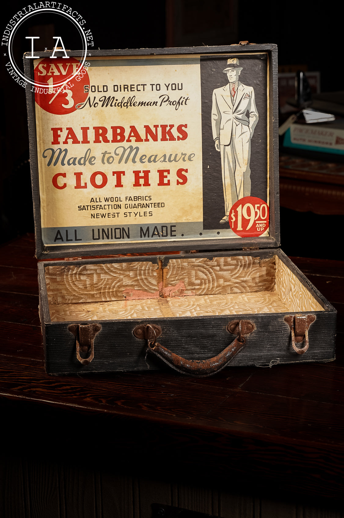 Early Fairbanks Custom Clothing Salesman Suitcase