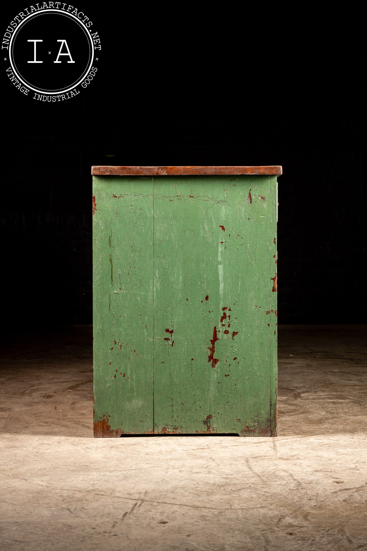 Antique Lab Cabinet with Butcher Block Top