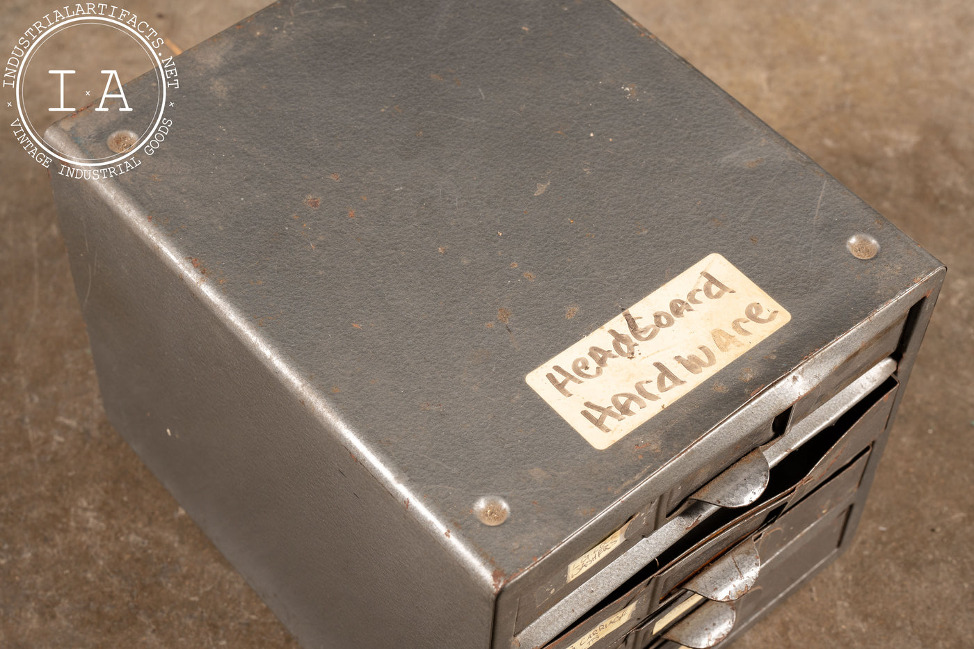 Small Vintage Metal Repairman's Cabinet