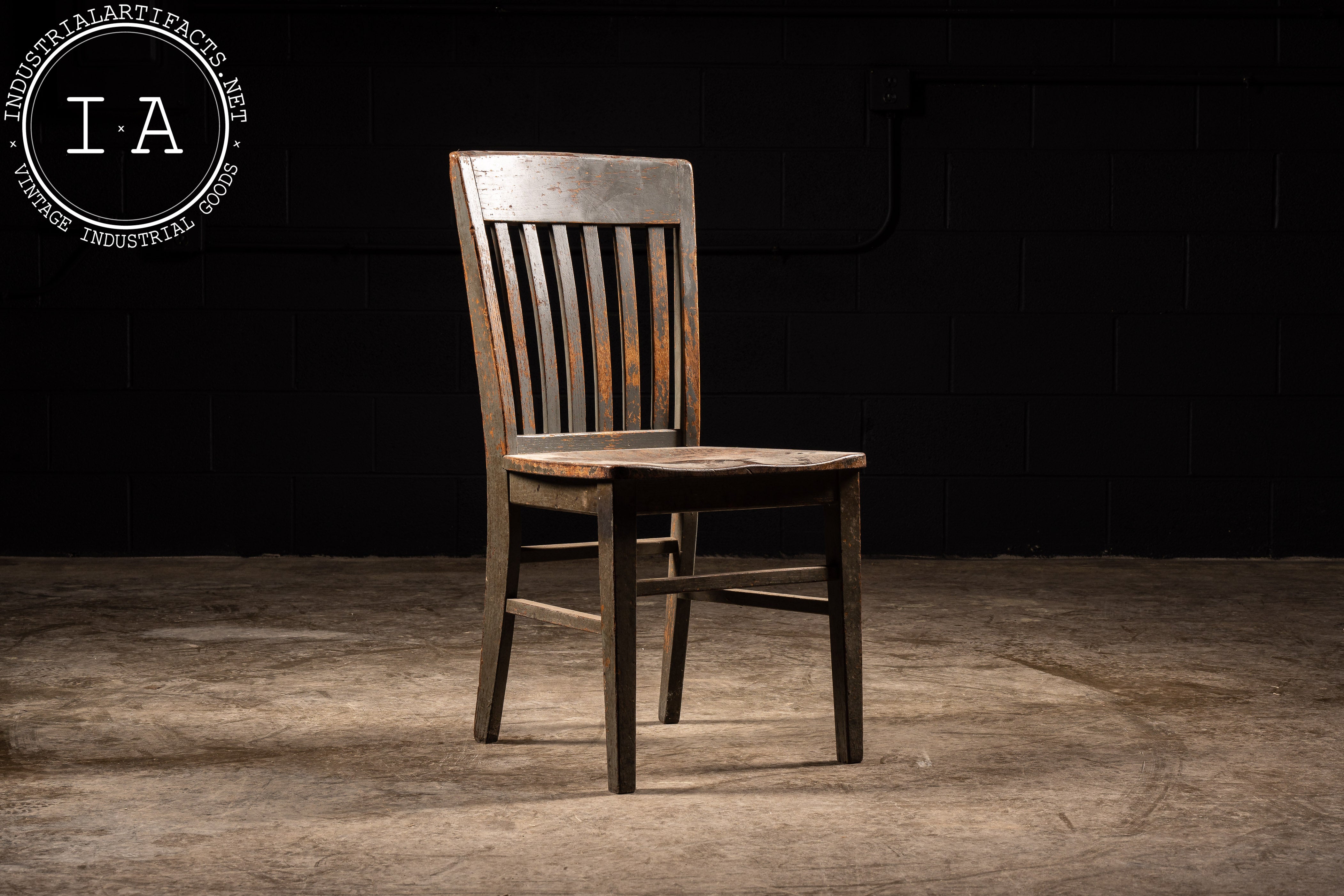 Vintage Chippy Paint Wooden Chair Industrial Artifacts