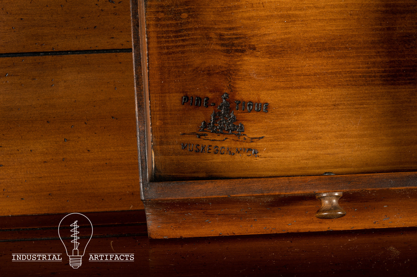 Vintage Pine Hutch Cabinet