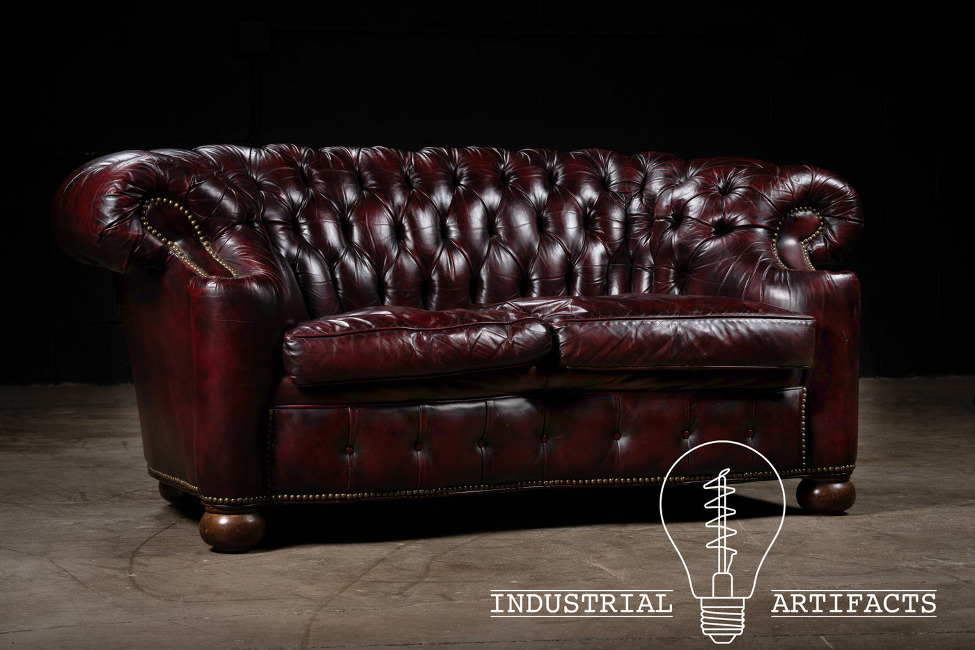 Tufted Leather Chesterfield in Oxblood