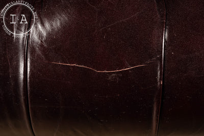 Vintage Tufted Leather Chesterfield Sofa In Burgundy