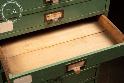 Large 37 Drawer Small Parts Cabinet in Green