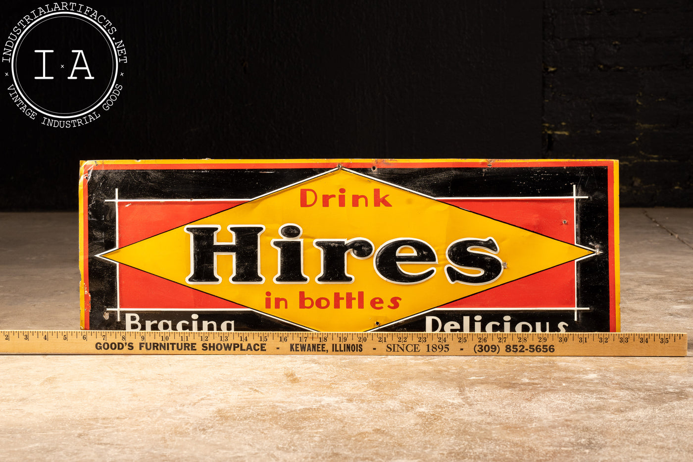 c. 1923 Hires Rootbeer Bracing Delicious Sign