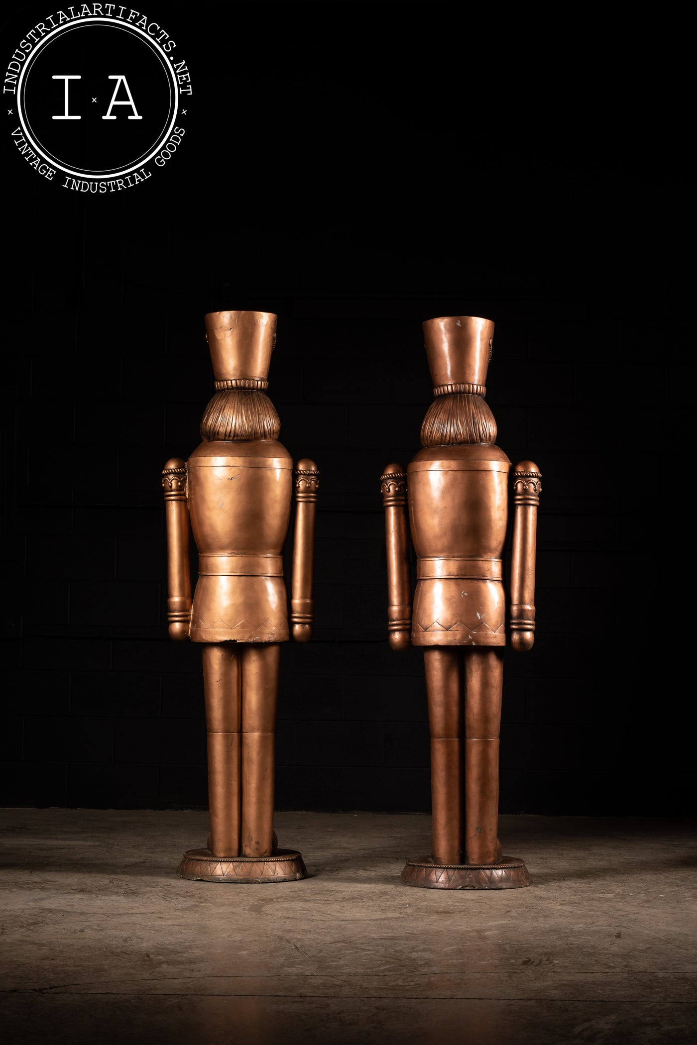 Vintage Pair of Bronze Nutcracker Statues