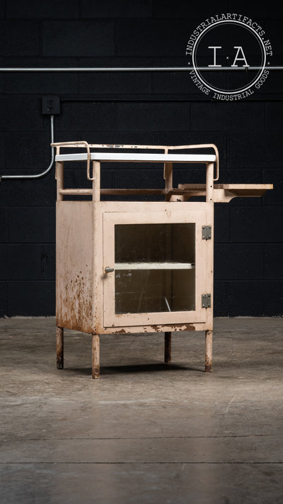 c. 1950 Chippy Medical Cabinet With Tray