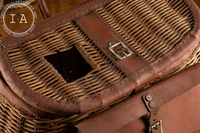 Vintage Wicker Hunting And Fishing Bag