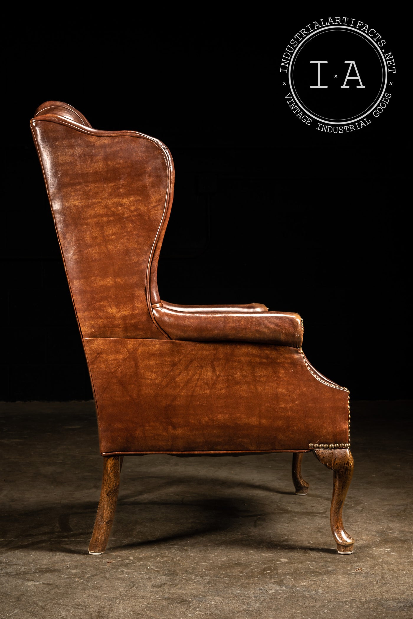 Brown Wingback Chesterfield Armchair
