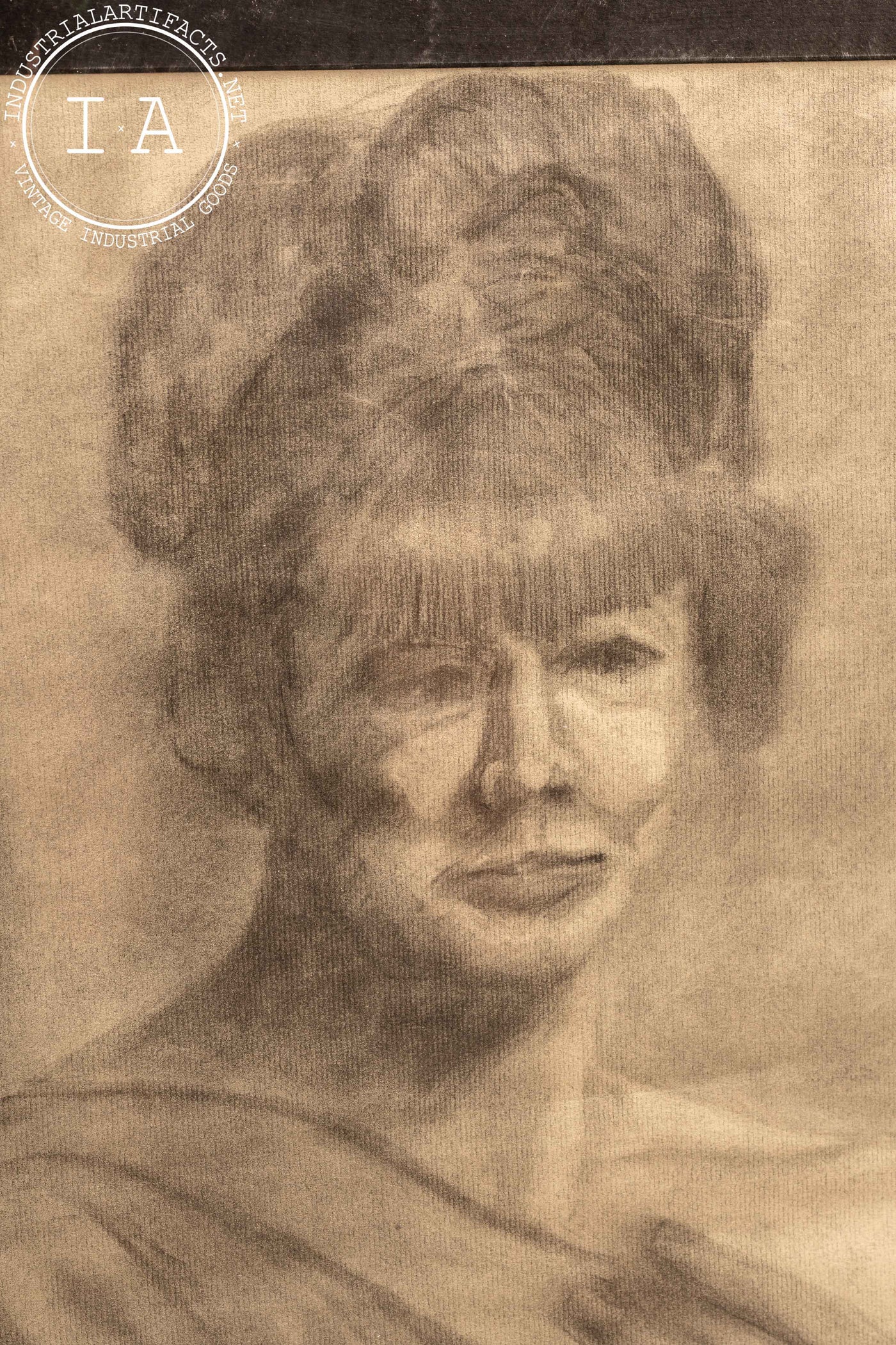 c. 1970 Charcoal Illustration By Raymond Weiler