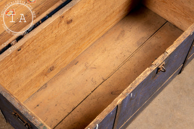 Early American Chest in Navy Blue with Patina