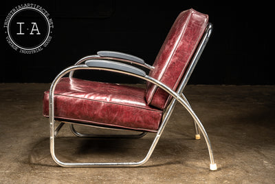 c. 1930 Streamline Art Deco Kem Weber Oxblood Chair