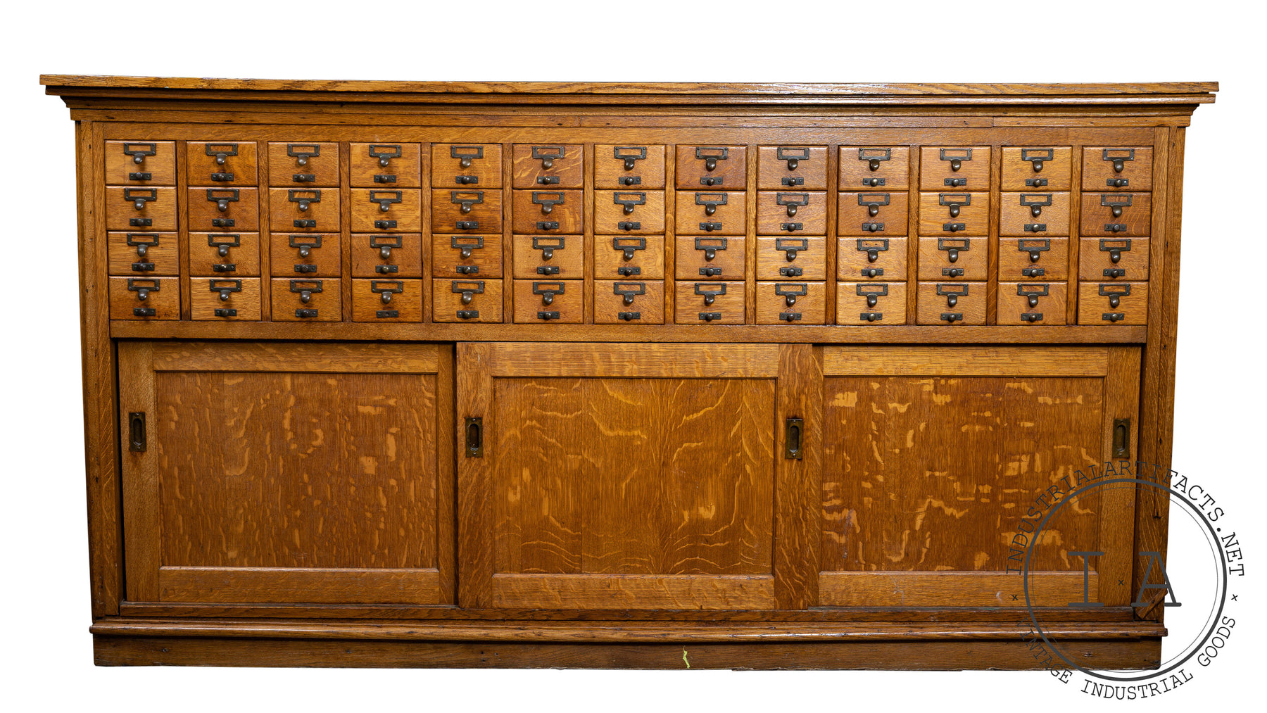 Massive Antique 52 Drawer Wooden Card Catalog Industrial Artifacts