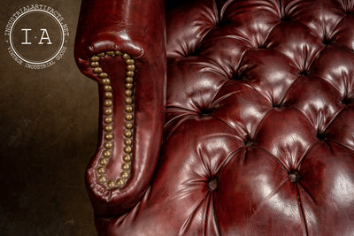 Vintage Tufted Leather Armchair in Burgundy