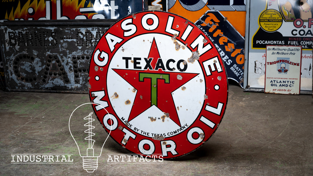 ORIGINAL Texaco DSP Porcelain Sign 42