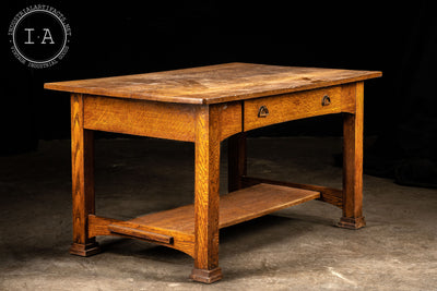 Vintage Arts And Crafts Style Library Desk