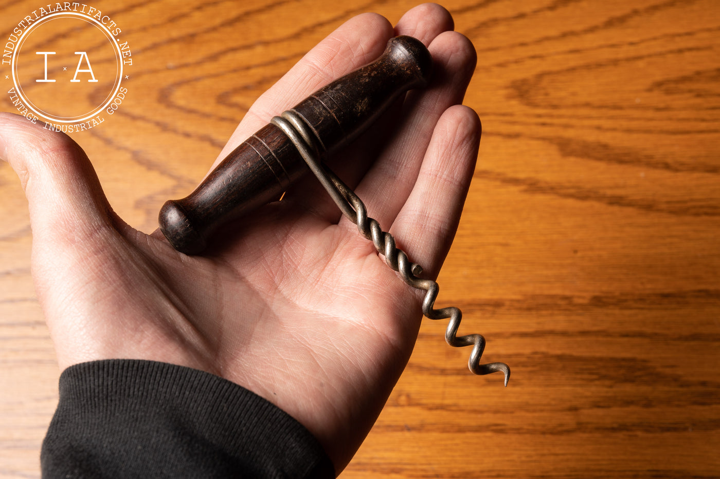 Antique Wooden Handle Corkscrew