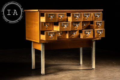 c. 1960 Card Catalog With Fifteen Drawers