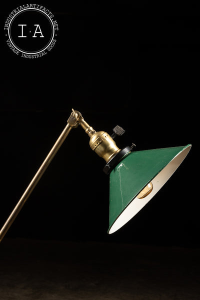 Early 1900s Faries Dual Head Desk Lamp