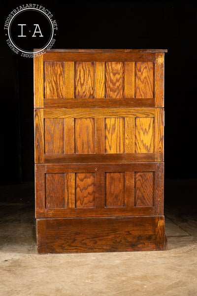 Early 20th Century Ten Drawer Red Oak Flat File Cabinet