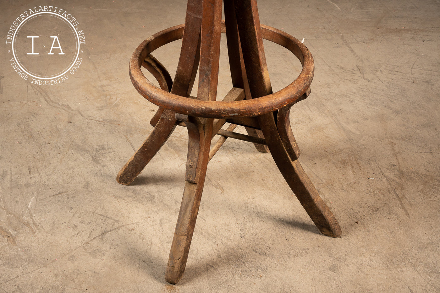 Antique Wooden Machinist Stool