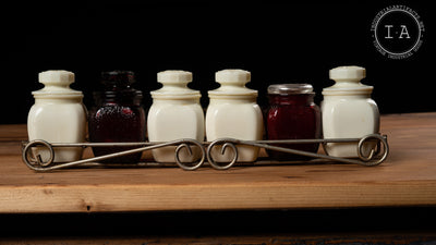 Antique Spice Rack With Jars