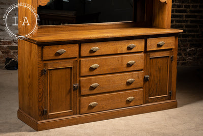 Massive Antique Oak Hutch