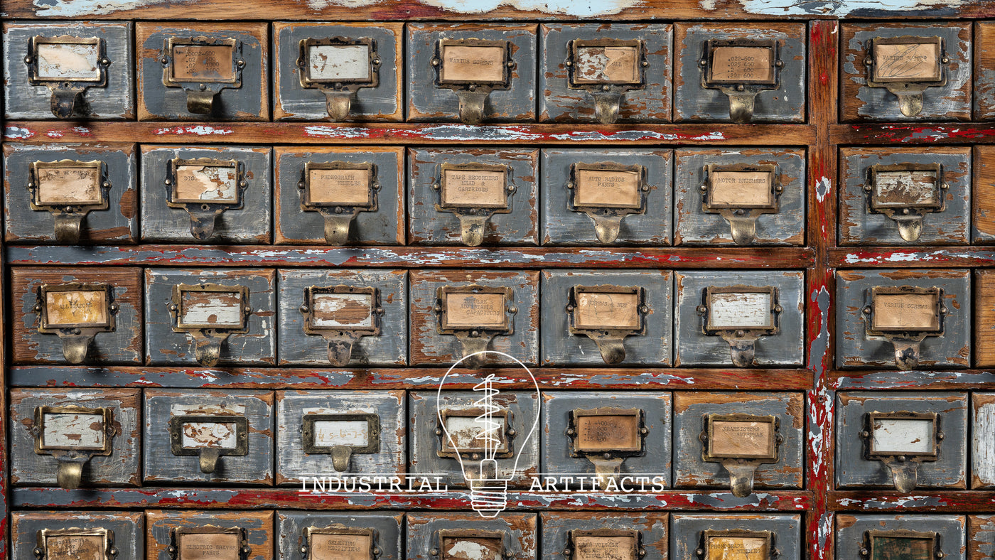 Antique Industrial Hardware 132 Drawer Cabinet