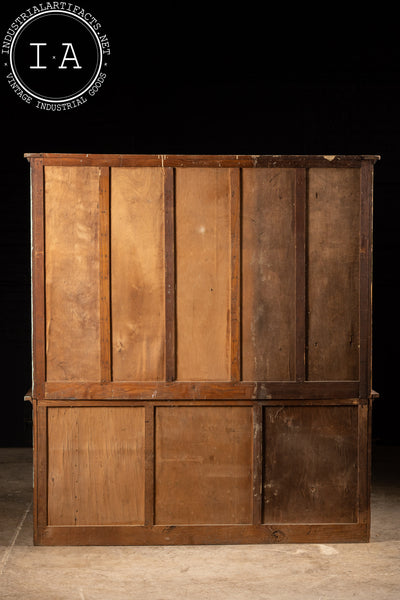 Massive Early Industrial Parts Cabinet