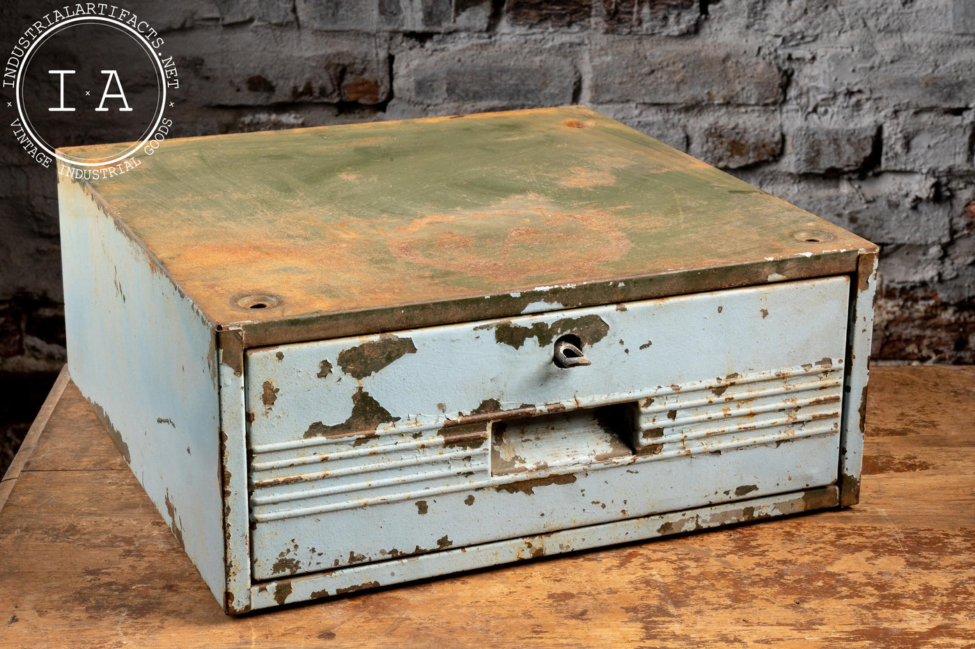 Blue Chippy Metal Cabinet