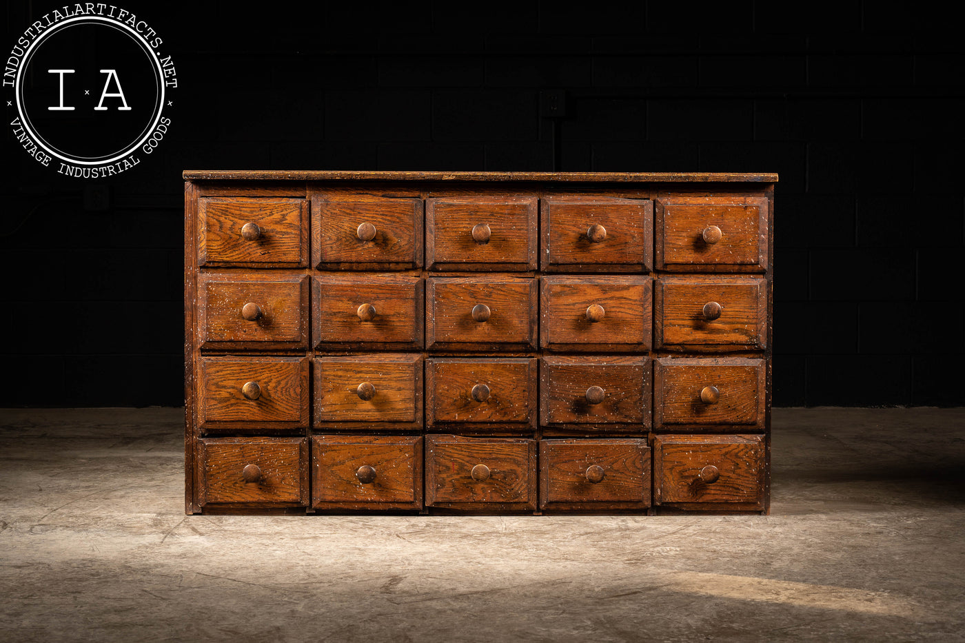 Antique Wooden Twenty Drawer Apothecary Cabinet