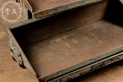 Industrial Antique Rolling Storage Cart With Removable Bins