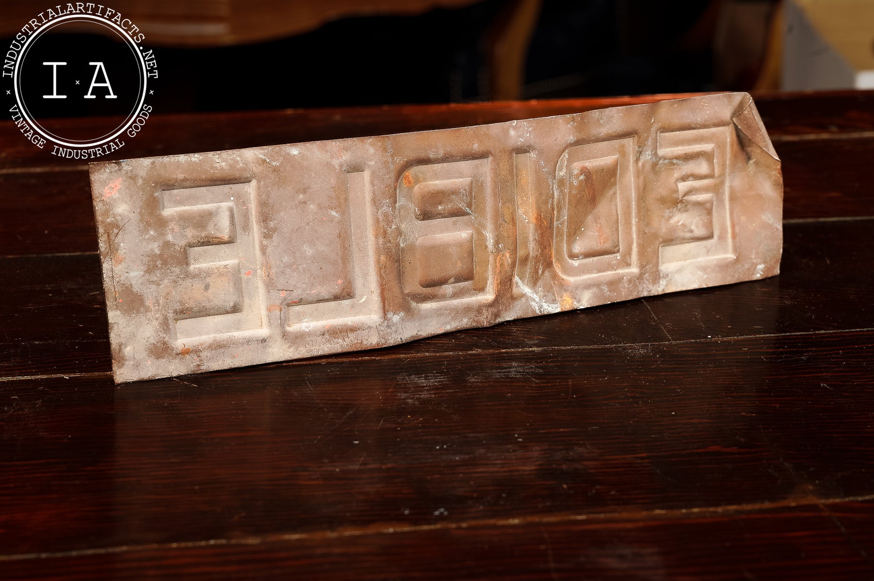 Vintage Edible Embossed Tin Sign – Industrial Artifacts