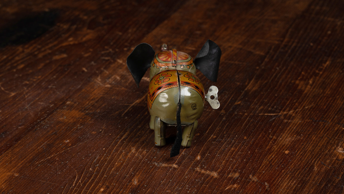 Vintage Japanese Litho Wind Up Elephant Toy