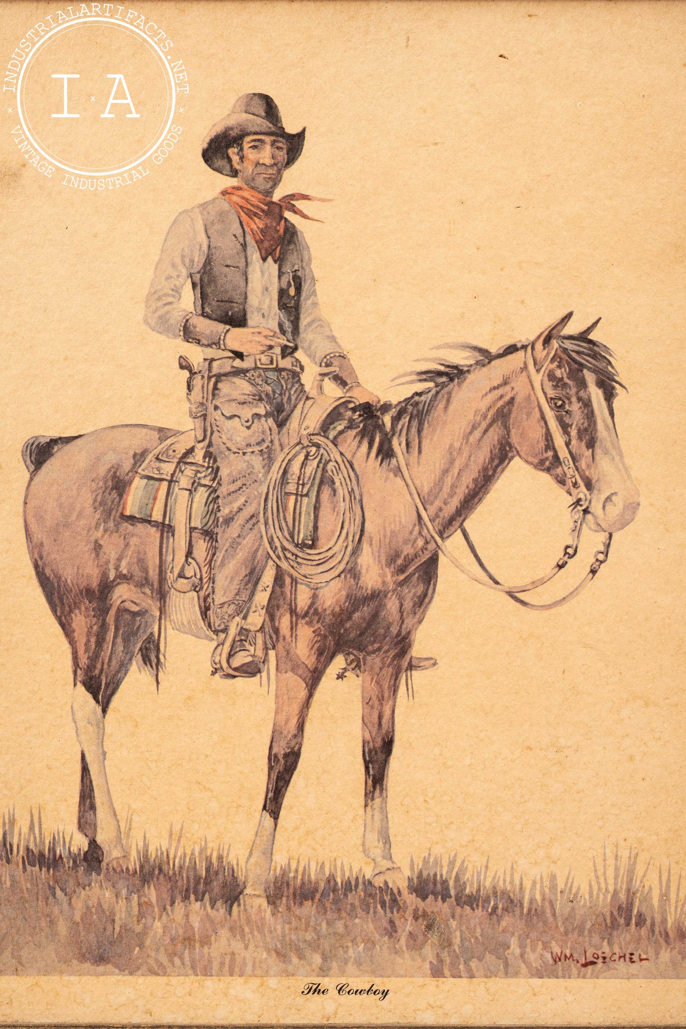 Sign William Loechel Western Cowboy Illustrations