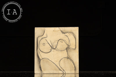 Vintage Nude Illustration Cube