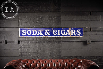 Antique Soda And Cigars Single Sided Porcelain Sign