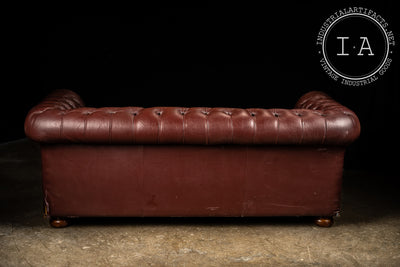 Tufted Chesterfield Sofa in Burgundy
