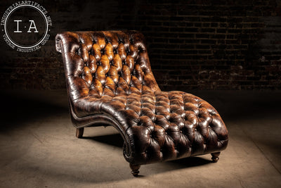 Vintage Chocolate Tufted Chaise
