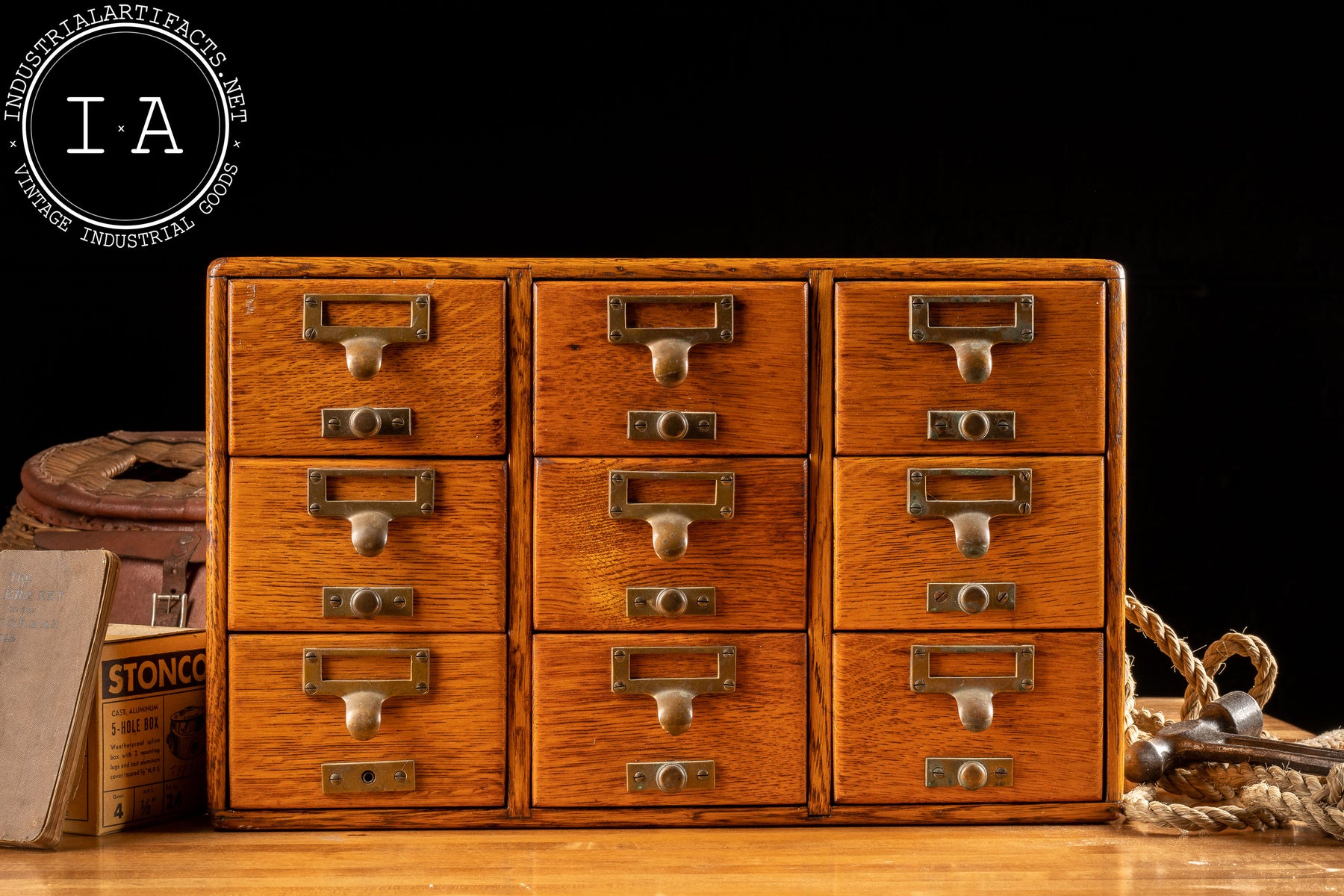 Library Card Catalog Rods Vintage Library Desktop Card Catalog – Industrial Artifacts