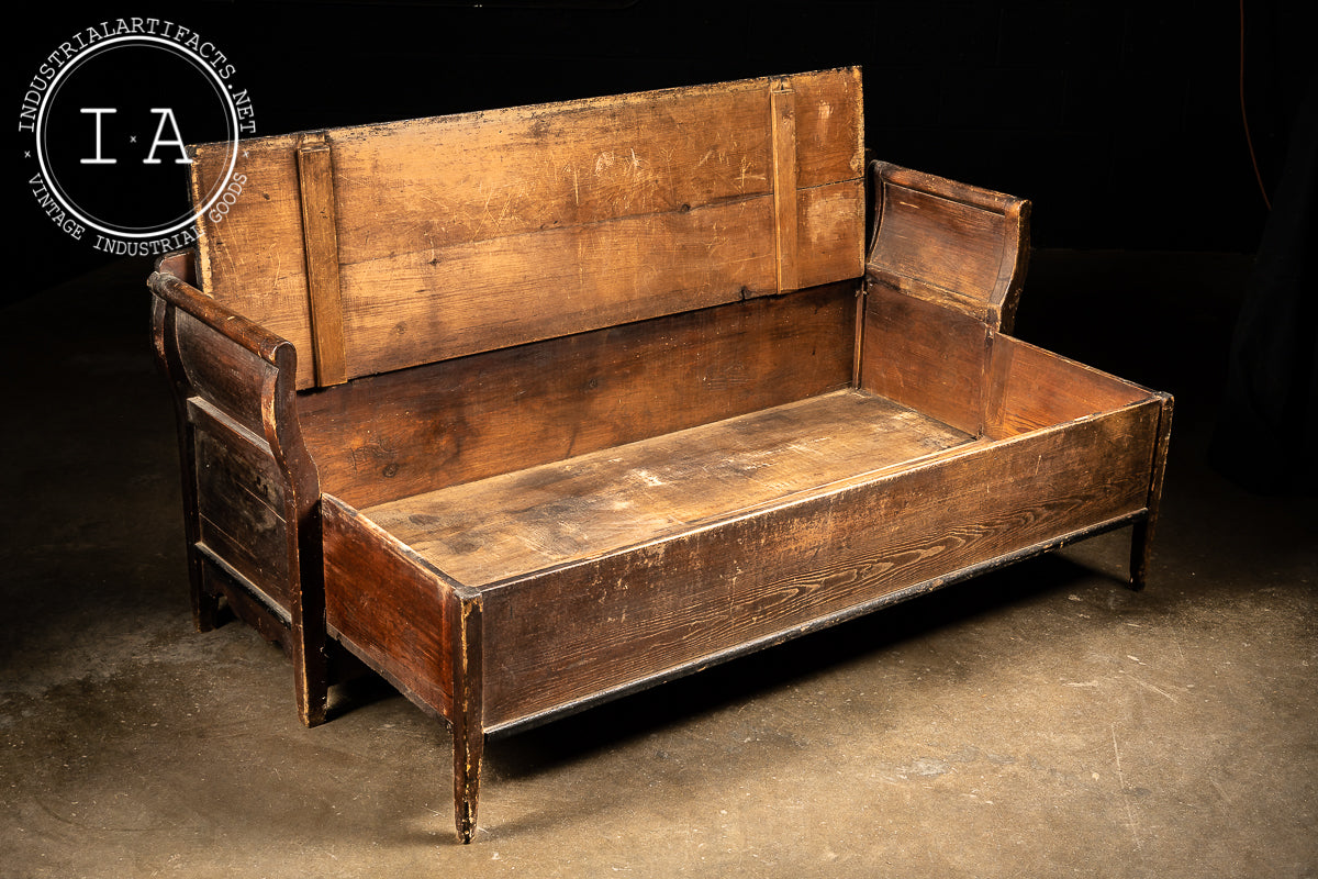 Late 19th Century Wooden Immigrant Bench